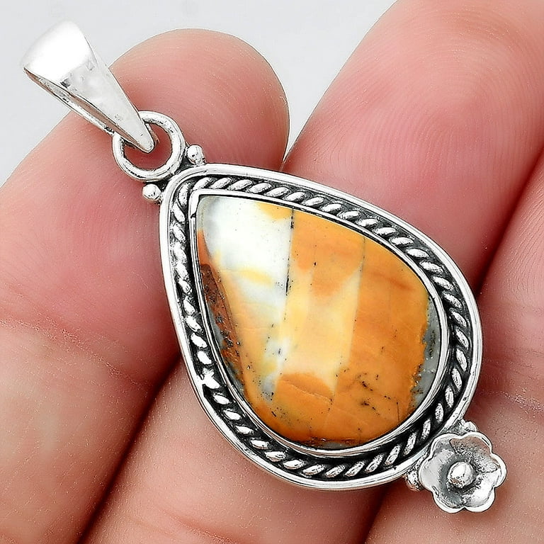 Natural Picture Jasper Gemstone Pendant 925 Sterling Silver Jewelry For  Girls
