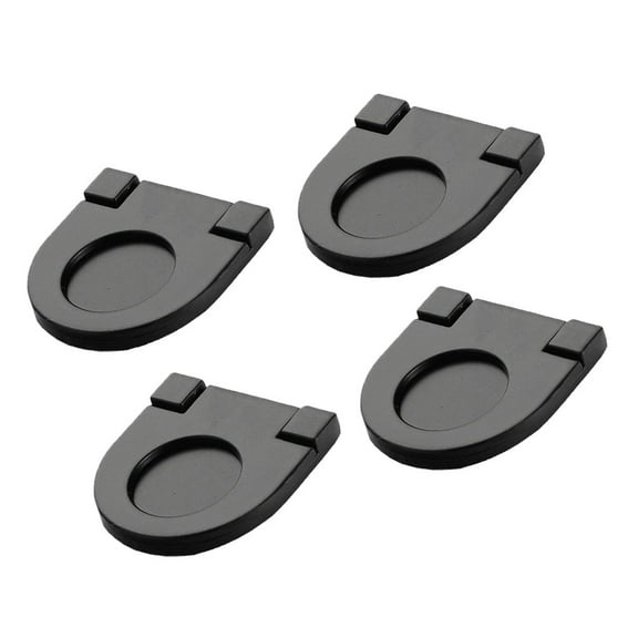 4pcs 6502 Hidden Recessed Invisible Furniture Handle Zinc Alloy Kitchen Cabinet Drawer Cupboard Pull Solid Door Handles (Black)