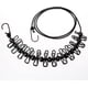thumbnail image 1 of Tendedero, portátil elástico antideslizante ajustable retráctil tendedero para viajes al aire libre vacaciones camping con 12 clips perchas (negro) ER, 1 of 5