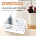 thumbnail image 2 of Mini Collapsible Storage Basket Stackable Storage Bin Crates Container Folding Plastic Storage Box with Handle Foldable Plastic Storage Case for Stationery Snacks Cosmetics(White), 2 of 7