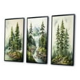 thumbnail image 3 of Designart "Green Pine Tree magic Guardians III" Floral Framed Wall Art Set Of 3 - Green Tree Pine Frame Canvas Set For Living Room Decor, 3 of 6