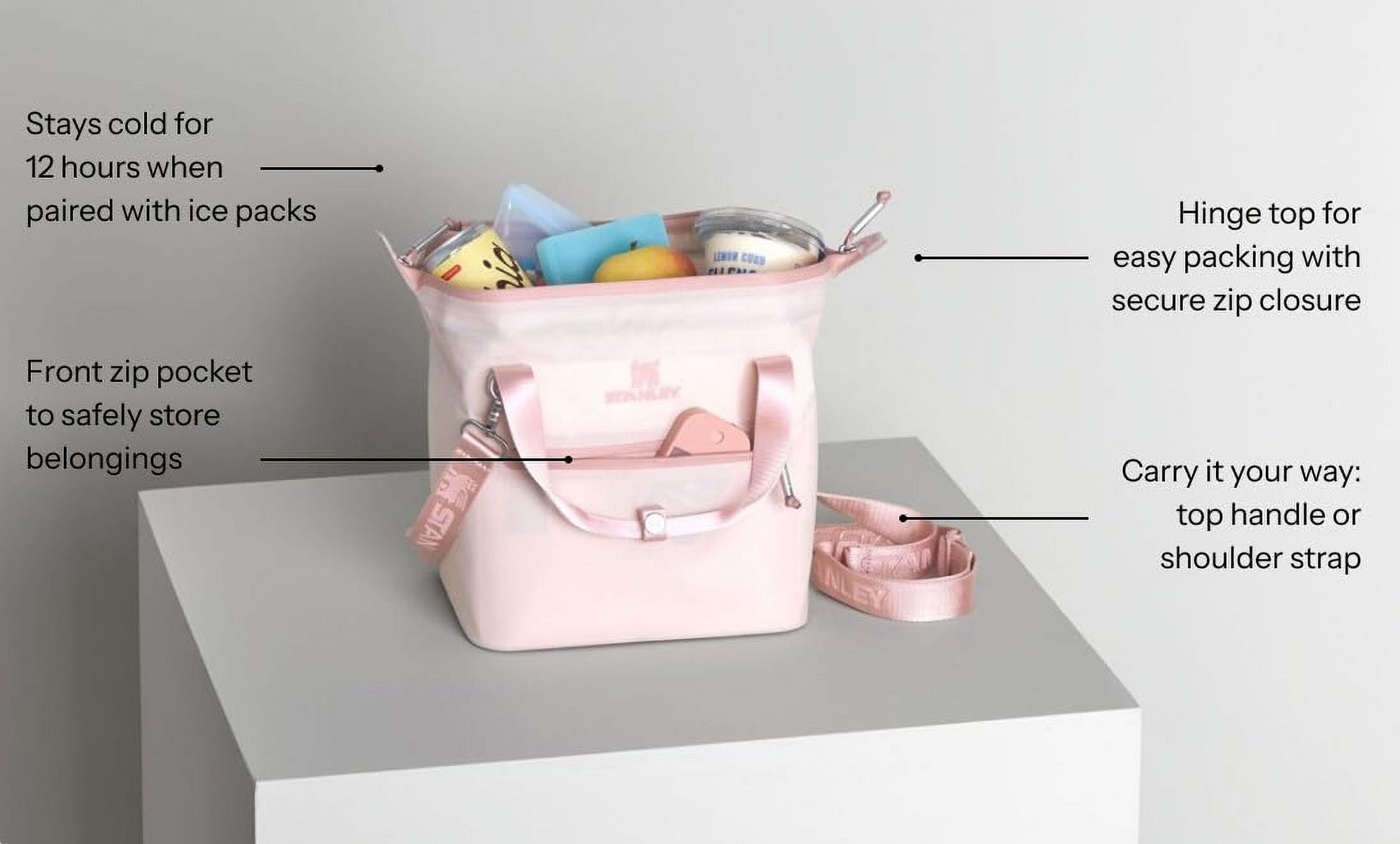 Stanley All Day Julienne Mini Soft Cooler Bag and Lunch Box 12 qt | 20 Can Cooler with Handles and Strap | 12 Hour Cooling | Insulated Travel Bag with Zipper | BPA-Free | Lilac