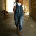 thumbnail image 5 of Taqqpue Womens Casual Denim Overalls Wide Leg Sleeveless Loose Jean Pants Jumpsuits Oversize Jeans Pants with Pockets for Women, 5 of 10