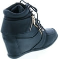thumbnail image 5 of Static Footwear Womens Peter-30 Lace Up Hidden Wedge High Top Fashion Sneakers, 5 of 7