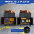 thumbnail image 6 of 34.3" Mobile Metal Tool Cabinet with Drawers & Lockable Doors Wheels for Garage Storage Workbench Organizer, Black, 6 of 10