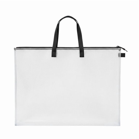Art Portfolio Bag with Handle & Zipper, Vinyl Mesh Folder Organizer for Bulletin Boards, ,Posters,19x25 Inch