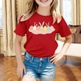 thumbnail image 2 of MIASHUI T-Shirt de Pâques pour Filles Tout-Petits, Manches Courtes, Lapin, Œufs, Garçons, Rouge, 6-7 Ans, 2 of 4