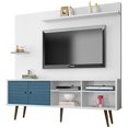 thumbnail image 1 of Manhattan Comfort Liberty 71" Entertainment Center in White and Blue, 1 of 9