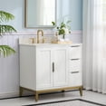 thumbnail image 2 of ANGELES HOME 36" Bathroom Vanity with Sink, Freestanding Solid Wood Bathroom Makeup Cabinet W/ 2 Soft-Close Doors and 3 Drawers (White), 2 of 10