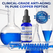 Skin Perfection GHK-Cu Copper Peptide Serum Booster, 1 Percent Blue Liquid For Face, Neck, Body, Hair, And Scalp, 0.5 oz