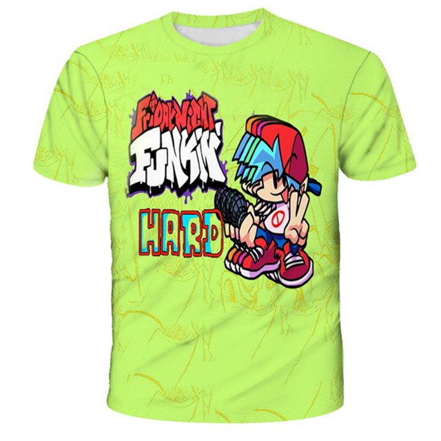 Camisetas de Fridany Night Funkin para niños, ropa para niños y niñas, camisetas de manga corta, ropa para niños, camisetas de dibujos animados, disfraces 10T Gao Jinjia LED