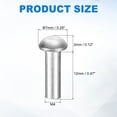 thumbnail image 2 of Uxcell 50 Pack Brazier Head Solid Aluminum Rivets, M4 Dia x 12mm Length Round Head Aluminum Boat Rivets for Repairing Boats, Machinery, Aircraft, Automobile Industry, 2 of 7