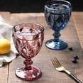 thumbnail image 4 of STP GOODS Embossed Drinking Glasses Set of 6 Pcs 11.3 fl oz (335 ml) Wine Glasses Set of 6 Drinking Glasses Water Goblets for Weddings and Parties Vintage Glassware, Pink, 4 of 4