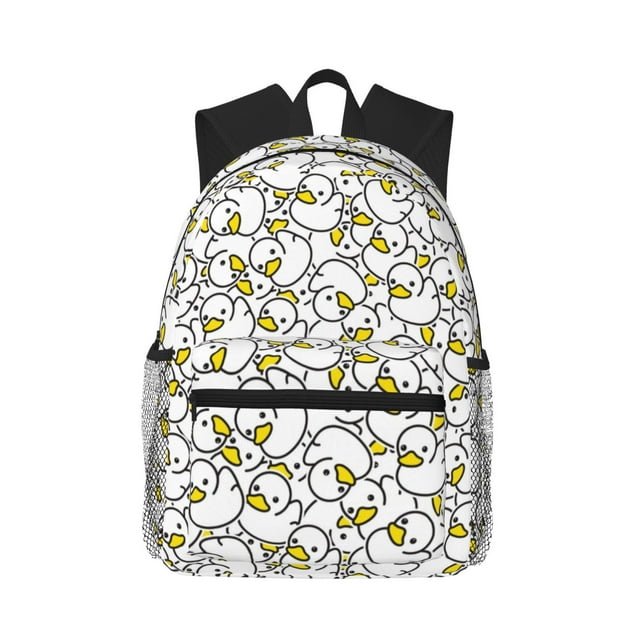 Sikiie Ducky Print Backpack, Large Capacity Adjustable Shoulder Strap Laptop Backpack, Suitable for Travel, Business, Campus, Unisex
