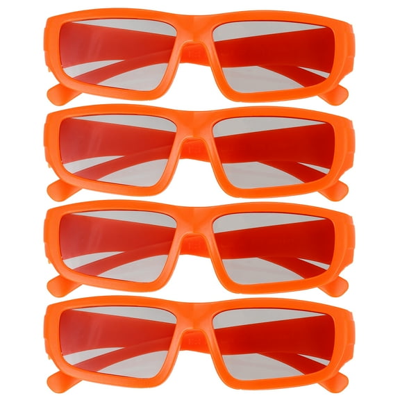 4pcs Polarized 3D Viewing Glasses, Passive Circular 3D Glasses,Orange
