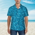 thumbnail image 4 of Balery Blue Glitter Print Men's Hawaiian Shirts Short Sleeve Beach Shirt Relaxed Fit Vacation Button Down Shirts-X-Large, 4 of 9