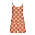 thumbnail image 5 of Aobny 2 Piece Women's Pajamas Valentine's Jammies Sets Orange Sleeveless Shorts Night Shirts for Women Sleepwear,M, 5 of 7