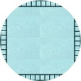thumbnail image 1 of Ahgly Company Machine Washable Indoor Round Transitional Electric Blue Area Rugs, 3' Round, 1 of 7