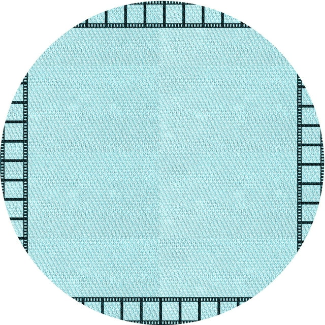 Ahgly Company Tapis Rond Lavable en Machine Intérieur Transitionnel Bleu Électrique, 6 Pieds Rond