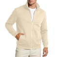 thumbnail image 4 of Mens Zip Up Sweatshirt Long Sleeve Stand Collar Plain Casual Jacket with Pockets Fall Winter Outerwear, 4 of 7