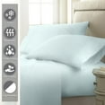 Twin XL Sheet Set Cotton Baby Blue, 3pc 100 Long Staple Cotton 400