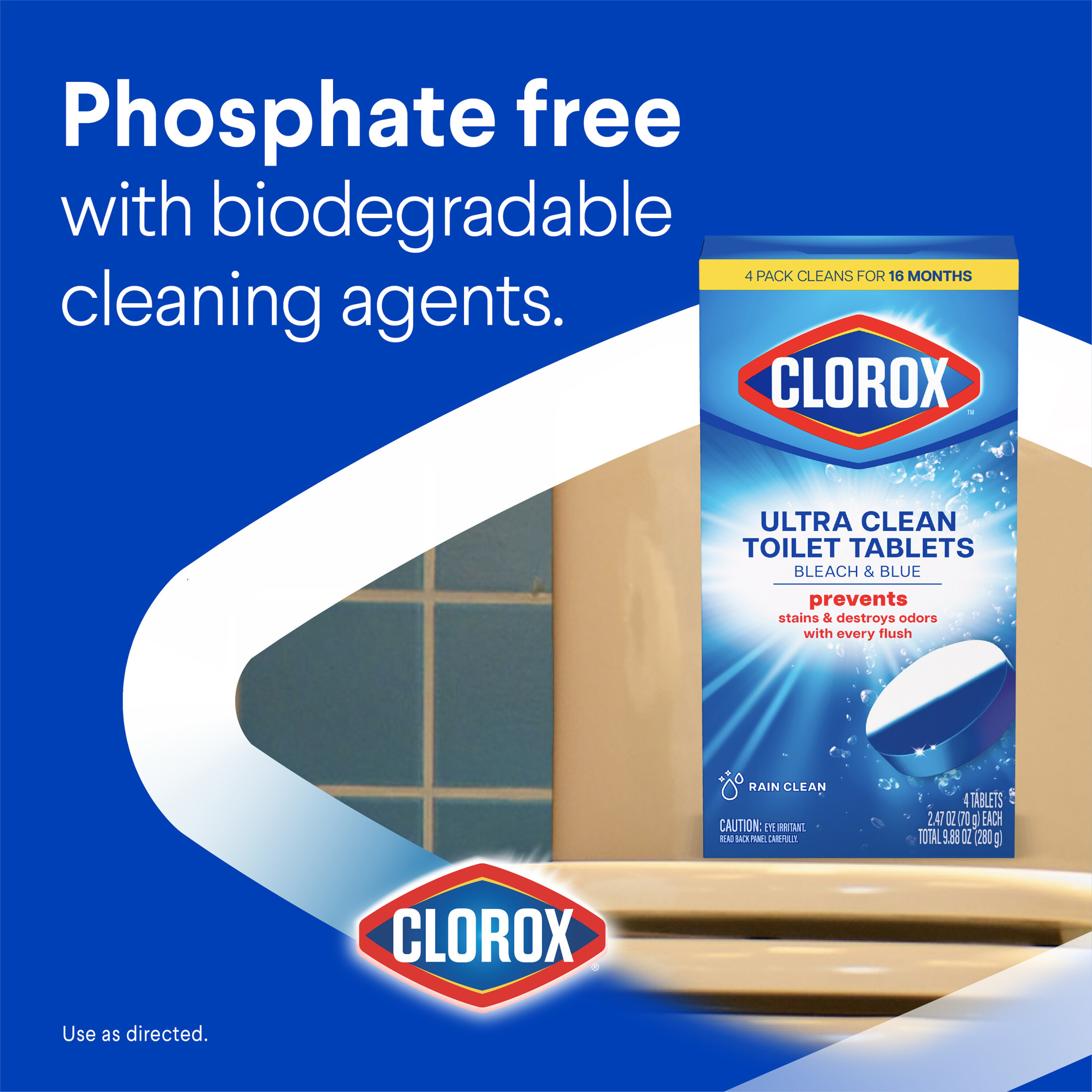 Clorox Bleach & Blue Toilet Bowl Cleaner Tablets, 2 Count photo 5