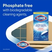 Clorox Bleach and Blue Toilet Bowl Cleaner Tablets, Rain Clean, 4 Count