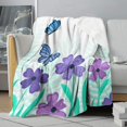thumbnail image 2 of Butterfly 50x60 Inch Double-Layer Lamb Fleece Throw Blanket – Super Soft & Cozy Flannel with Lamb Wool Backing, Warm Anti-Pilling Plush Blanket for Couch, Bed, Sofa, 2 of 5