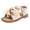 Beige, variant on Ruyang Sandals for Kids Girls Pearl Flower Hook and Loop Non-Slip Flat Shoes Summer Swim Beach Vacation Rubber Sole Sandals