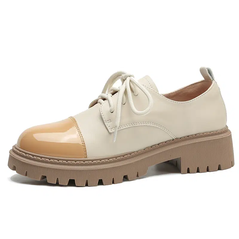 【THEAIRTOWN】person flatform shoes★ Women's Two Tone Color Oxford Shoes, Round Toe Platform Lace