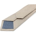 thumbnail image 6 of Men's Chambray Cotton Skinny Necktie Tie - 2 1/2" Width Textured Distressed Style, 6 of 7