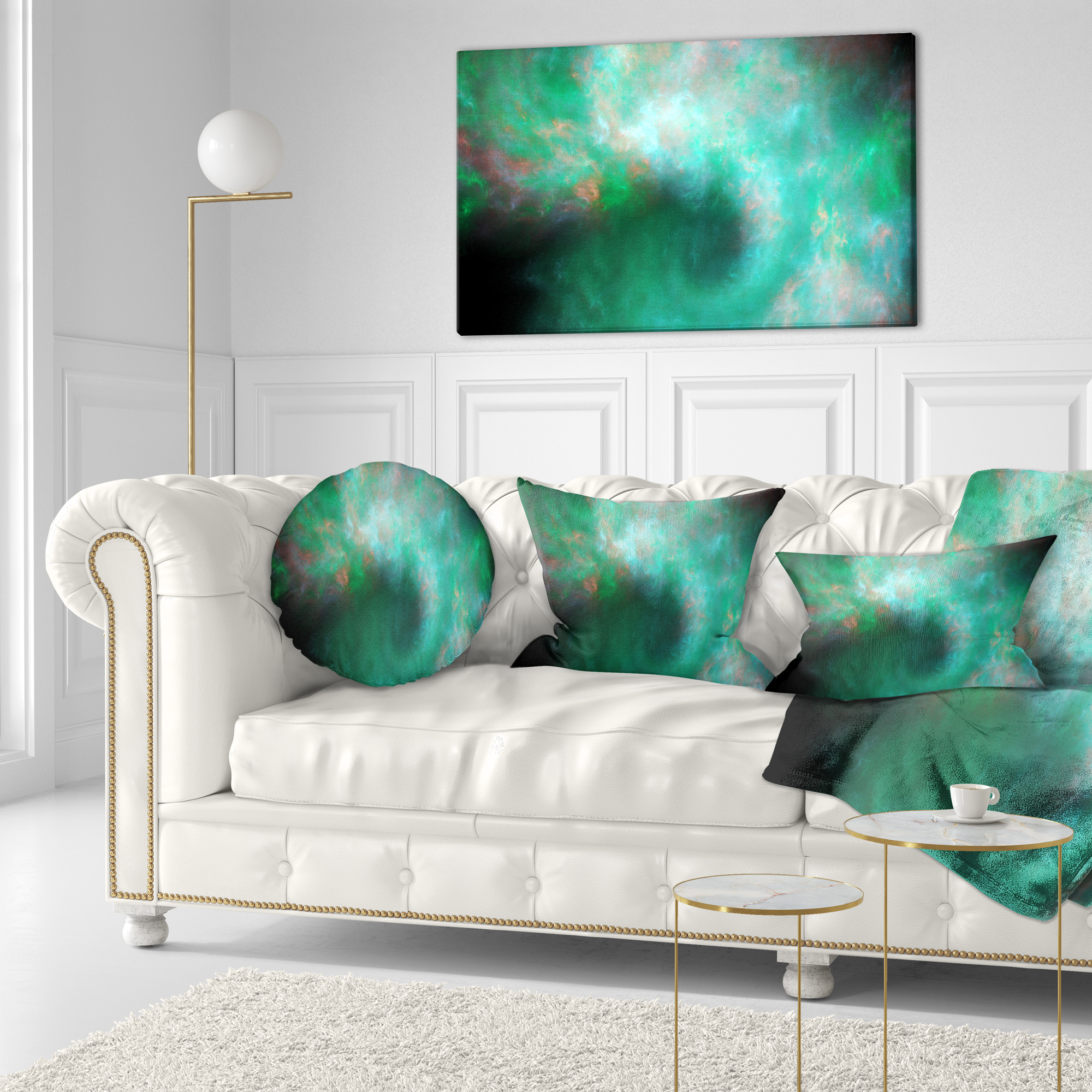 Designart Perfect Clear Blue Starry Sky - Abstract Throw Pillow - 12x20