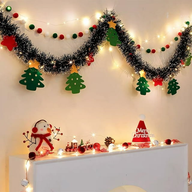 Christmas House Floor Mat Entrance Non Slip Foot Mat Wear Resistance Easy To Take Care Of Stain Resistance Silk Ring Floor Mat