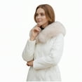 thumbnail image 5 of Women's Thicken Down Coat Long Quilted Puffer Jacket Warm Winter Clothing with Faux Fur Collar White 2XL, 5 of 5