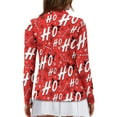 thumbnail image 2 of Yuyamidu HO-HO-HO Women's Zip Up Long Sleeve Golf Tennis Shirt Red Quarter Zipper V-Neck Pullover Sweatshirt Christmas Athletic Sportswear Size M, 2 of 8