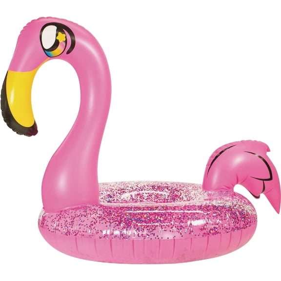 PoolCandy Flamingo Inflatable Pool Float - 36 In. Pink Ride-On Tube