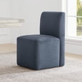thumbnail image 2 of CHITA Upholstered Dining Chairs with Casters Set of 2,Modern Armless Accent Chair with Wheels for Bedroom Reading Room Living Room, Blue Fabric, 2 of 11