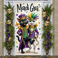 thumbnail image 5 of Colorful Mardi Gras Banner Purple Green Gold Carnival Display Curly Vines Star Decor Festival Backdrop for Mardi Gras Celebration Carnival Party Festival Decor, 5 of 9