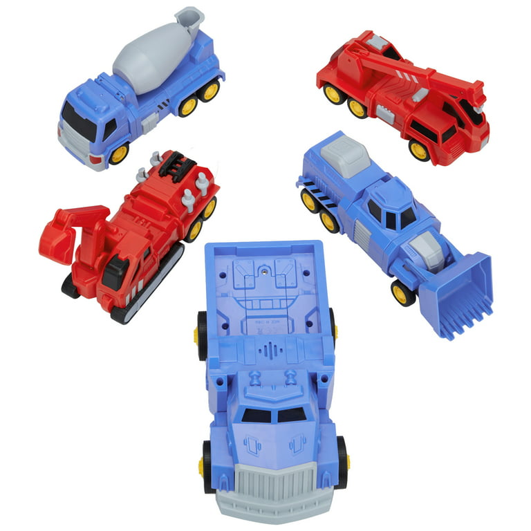 MIEBELY Toddler Robot Construction Vehicles Set – 5Pcs Transforming Ro
