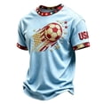 thumbnail image 2 of USA Soccer Jersey Men 2026 Soccer Shirt 2D Graphic Crew Neck Short Sleeve Summer Tee Light Blue XXXXL, 2 of 4