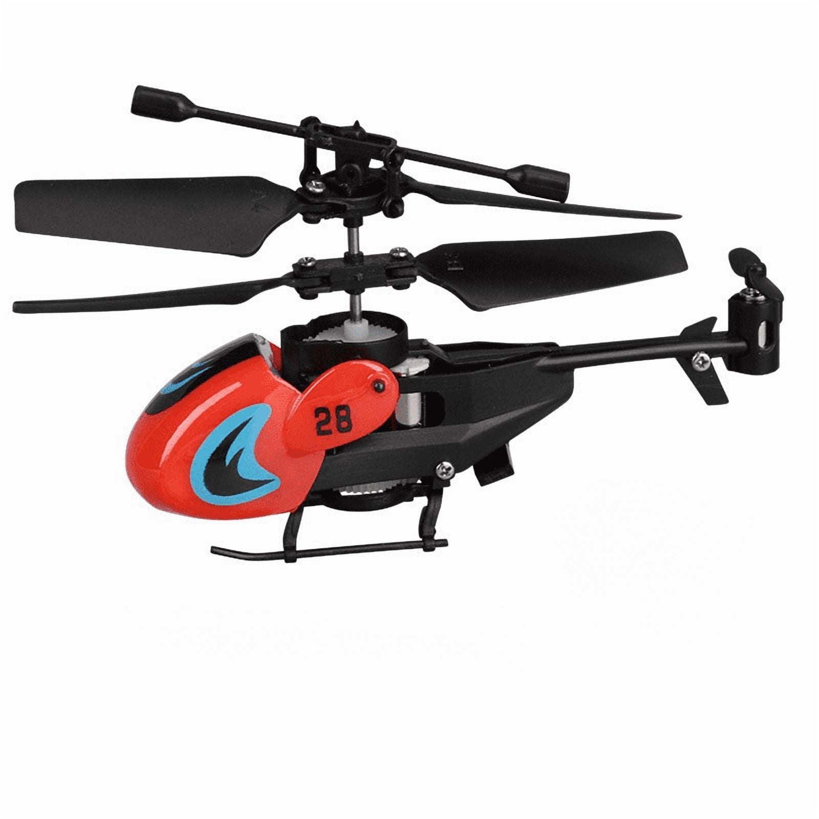 Funtogether Toys Mini RC Helicopter, 2-Channel Remote Control Helicopter for Beginners, Easy-to-Fly Indoor Micro Airplane with LED Lights