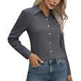 thumbnail image 4 of Dxzfnsa Womens Dress Shirts Long Sleeve Button Down Shirt Wrinkle-Free Plus Size T-Shirts Business Casual Blouse Office Work Tops S-5XL, 4 of 9