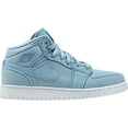 thumbnail image 3 of Air Jordan 1 Mid BG Big Kid's Shoes Ice Blue/Ice Blue/White 554725-425, 3 of 7
