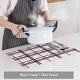 thumbnail image 4 of Pink Black Plaid Placemats for Dinning Table Set of 4, Farmhouse Pink Black Checkered Burlap Kitchen Place Mats Waterproof Cloth Table Mats, Indoor Outdoor Placemats Easy Clean Dinner Decor, 4 of 8