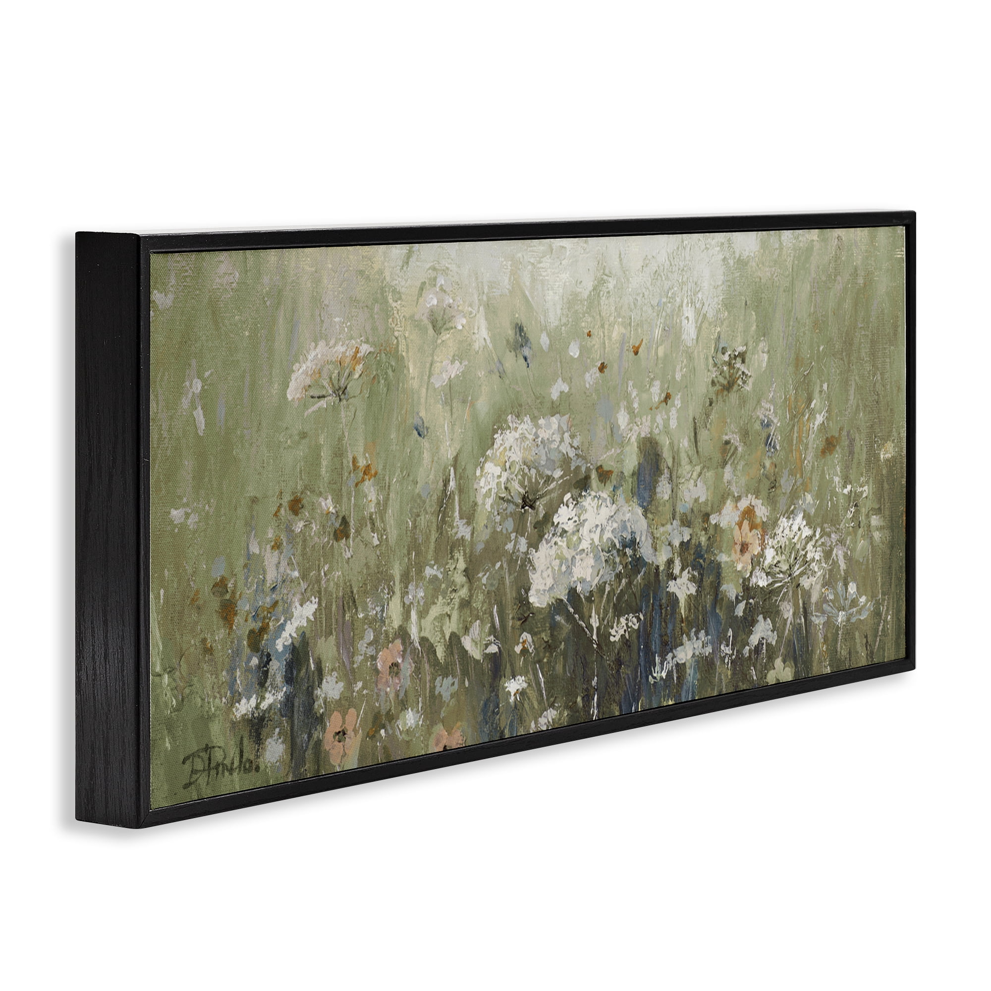 Stupell Industries Mistful Summer Meadow Scene Black Framed Giclee Art, design by Patricia Pinto