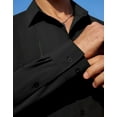 thumbnail image 4 of sogami Mens Button Down Shirt Linen Guayabera Shirts For Men Black Casual Long Sleeve Shirt, 4 of 6