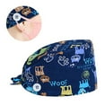 thumbnail image 4 of Scrub Cap Uni Dog Feather Adjustable Anti Sweat Dustproof Button Scrub Cap Bouffant Hat, 4 of 7