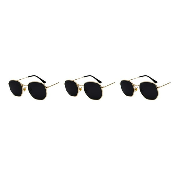 Gafas de sol hexagonales Minnieouse dorado polarizadas unisex