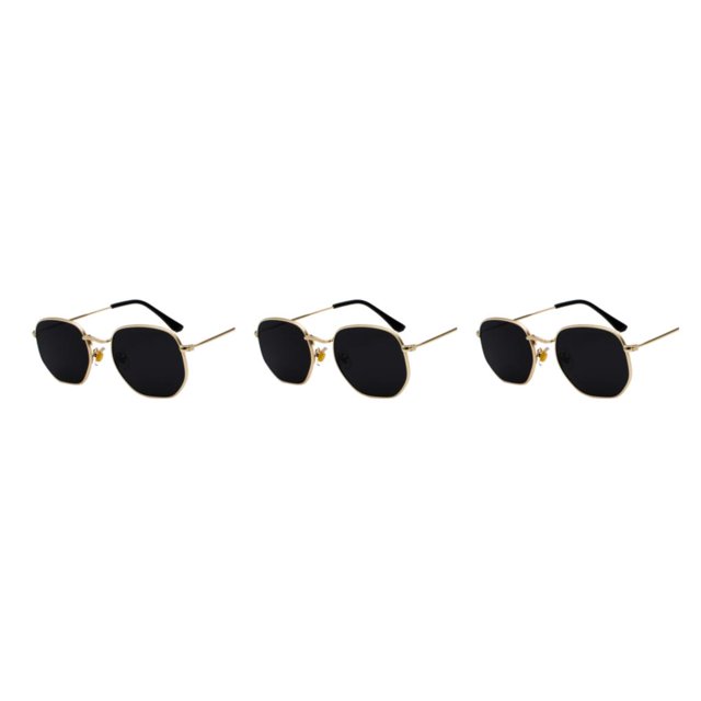 relayinert Fashionable Polarized Lens Small Square For Trendy Style Materials gold black gray C2 3Set