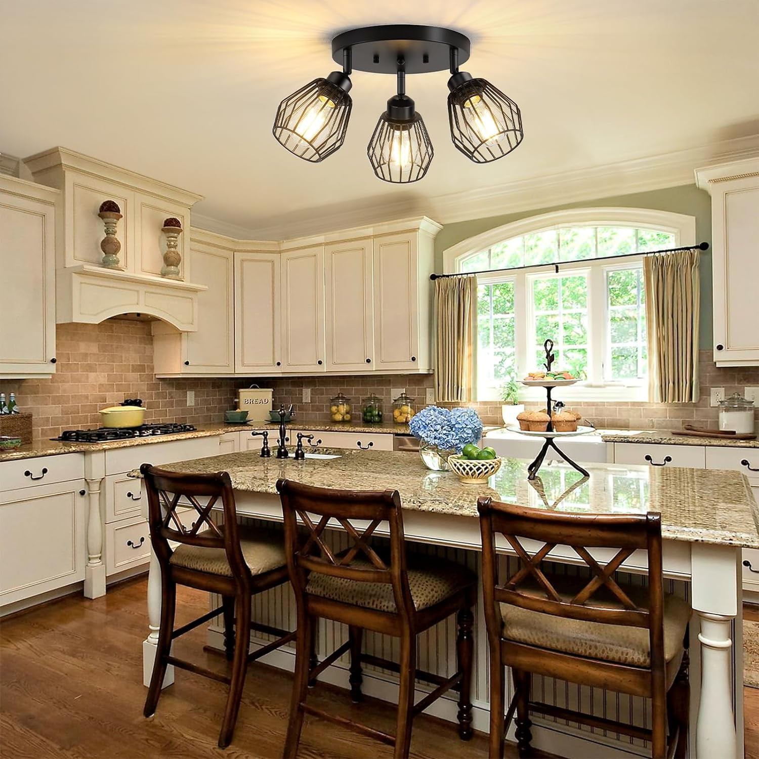 Tanner 3 light black ceiling fitting deals